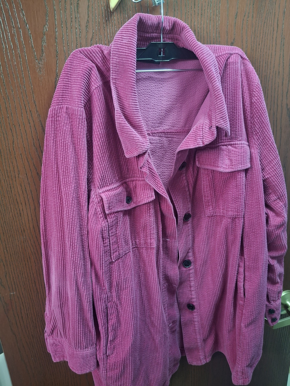 Lane Bryant Corduroy Button-Up Jacket in Berry